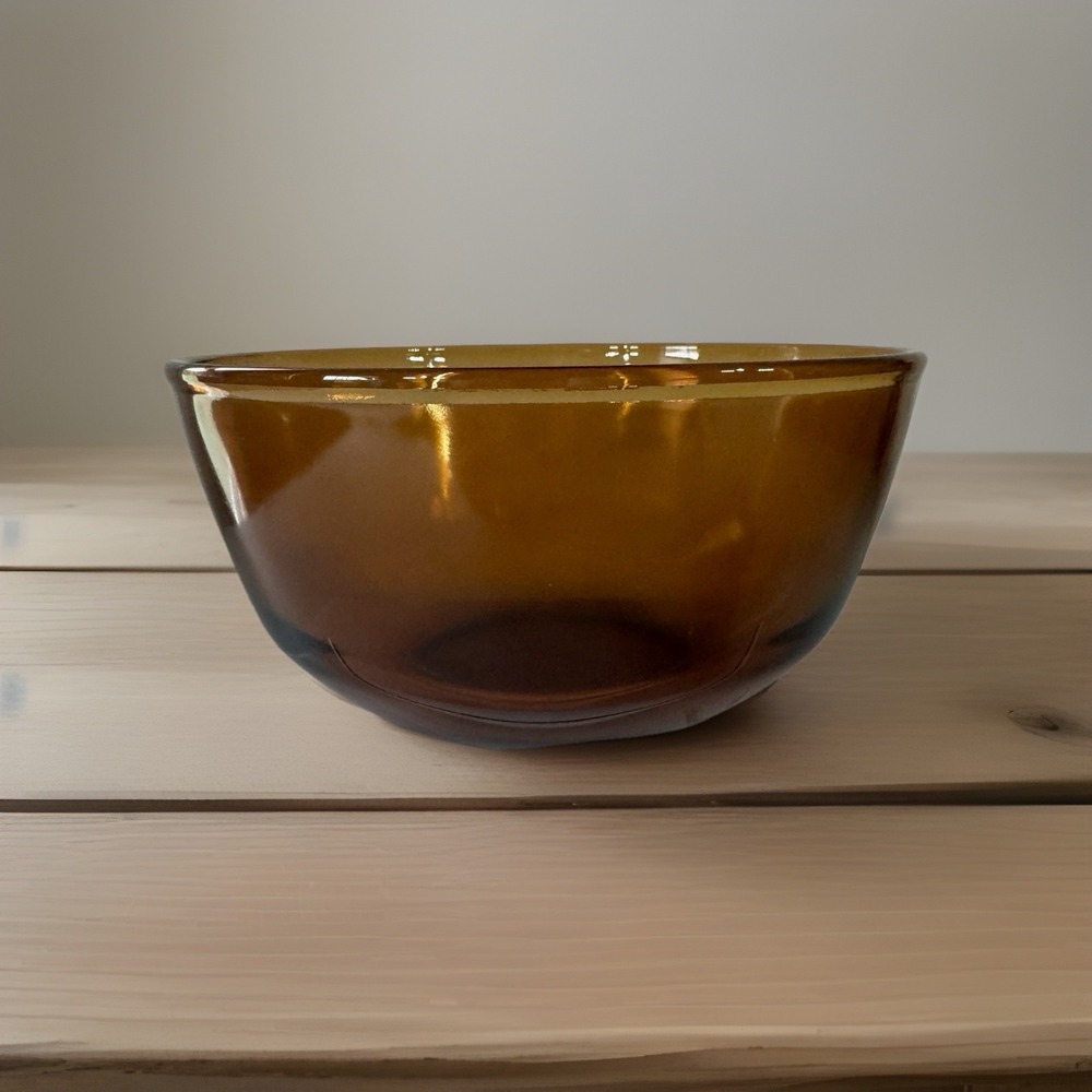 Vintage Anchor Hocking Fire King 7.25" Amber Glass Mixing Bowl